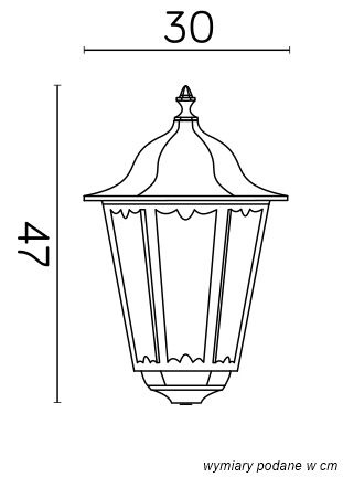 Lampenschirmkopf für Garten-Stehlampe im Freien Retro Maxi K 1018 BD E27 Su-Ma