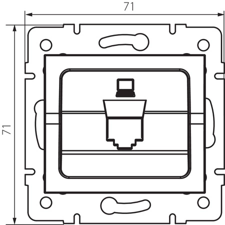 RJ45 Internet Steckdosenadapter Quadratisch Schwarz LOGI Kanlux