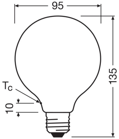 E27 G95 LED Lampen 11,5 W = 100 W, 1521 lm, 2700 K, Wärme 300 °, OSRAM Retrofit Filament