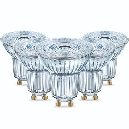 5x LED Lampe GU10 4.5W = 50W 350lm 3000K Warm 36° CRI90 DIMMABLE OSRAM Parathom