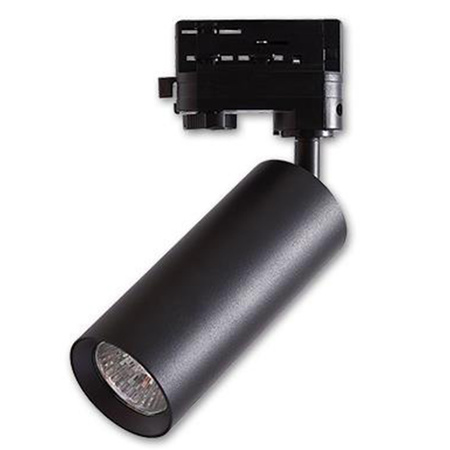 Schwarze GU10-Schienenleuchte für Dreiphasenschienen