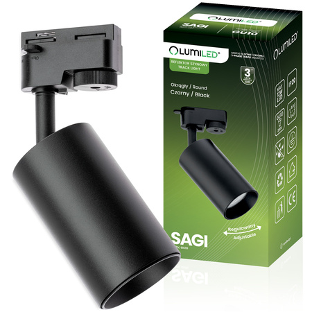 1-Phasen Strahler GU10, Schieneinstrahler Schwarz SAGI LUMILED