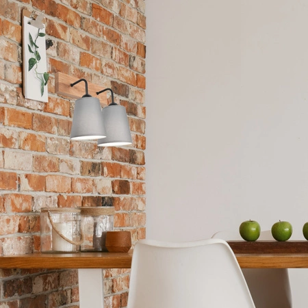 Wandleuchte LULA 2xE27 Grau Eiche KM-2.200 Lamkur