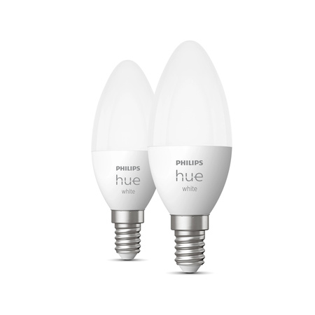 2PAK LED-Lampe Kerze E14 B39 5.5W 2700K Warm PHILIPS HUE Weiß Bluetooth Zigbee