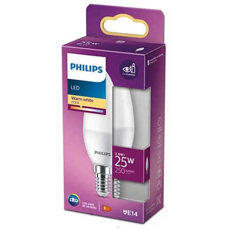 LED-Kerzenlampe E14 B35 2,8W = 25W 250lm 2700K Warm PHILIPS