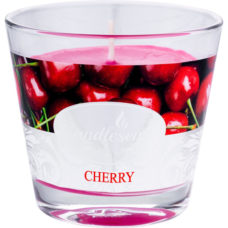 Duftende Dekokerze aus Kirschglas