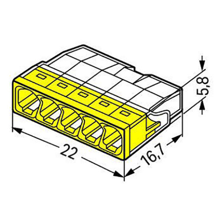 100x WAGO 2273-205 Quick Connect Installationsverbinder für DRAHT 5x0,5-2,5mm