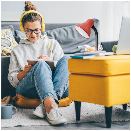 Schreibtischlampe Tischleuchte Verstellbar E27 Rot Smile Kobi