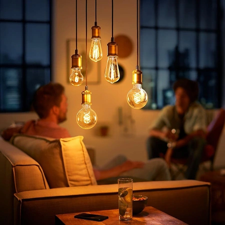 LED Edison E27 ST64 Glühbirne 7W = 40W 470lm 1800K Warm Filament Amber PHILIPS