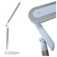 LED Tischlampe 7W 400lm 4000lm Neutral 120° Weiß Silber Dimmbar Madera Sanico Goldlux