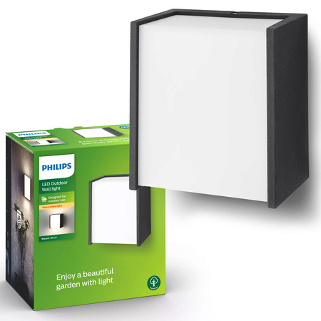 Gartenlampe LED Wandleuchte MACAW myGarden 3W 2700K IP44 Schwarz PHILIPS