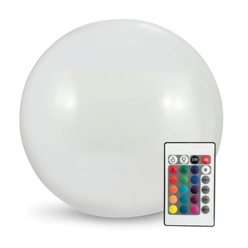 LED-Gartenkugel-Solarlampe mit Nieten weiß RGB 40cm 3000K terrestrisch + Fernbedienung