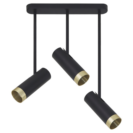 Spot Reflektor Deckenleuchte 3x GU10 Schwarz Gold PORTO Sanico Goldlux
