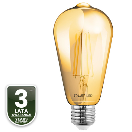 6x LED-Lampe E27 Edison ST64 4W = 35W 440lm 2000K Warm 360° FILAMENT LUMILED