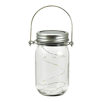 LED-Solar-Hängegartenlampe LATERNE JAR 3000K Glas GOLDLUX (Polux)