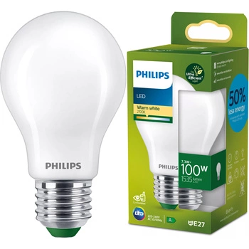 E27 A60 LED Lampe 7,3 W = 100 W, 1535 lm, 2700 K, warmes Filament, milchig, PHILIPS, ultraeffizient