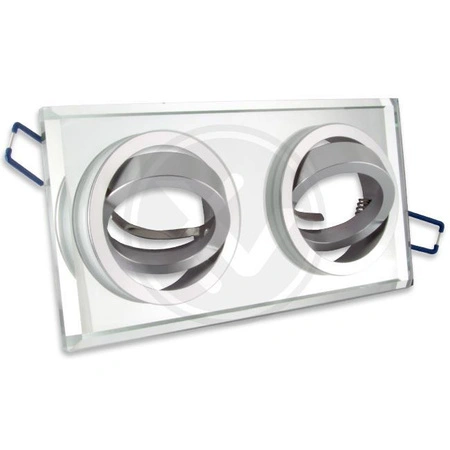 Spot Halogen Flush Mount 2x GU10 Rechteckig Beweglich Weiß Styx Masterled