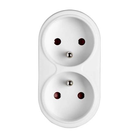 Elektrischer Netzverteiler Double 2x 2P+0 Dieb 2 Steckdosen mit Erde VAYOX