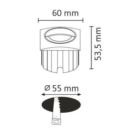 LED-Garteneinbau-Treppenleuchte 3W 40lm IP44 4000K schwarz Q5 GOLDLUX (Polux)