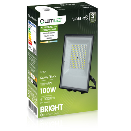 LED-Flutlicht im Freien BRIGHT 100W 11000lm 4000K Wasserdicht IP65 LUMILED