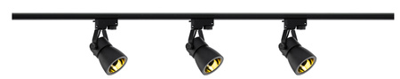 Beleuchtung Stromschienenset 1,5m + 3x LED Stromschienenstrahler GU10 Lampe Schwarz und Gold