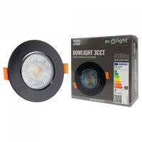 LED-Einbauleuchte 3W / 5W / 7W CCT Schwarz Rund DOWNLIGHT Ecolight
