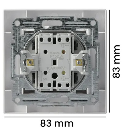 Einpoliger Unterputz-Kerzenschalter Asfora IP20 mit weißem Rahmen