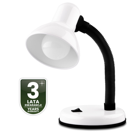 Schreibtischlampe E27, Tischlampe Verstellbar Weiß SARA LUMILED