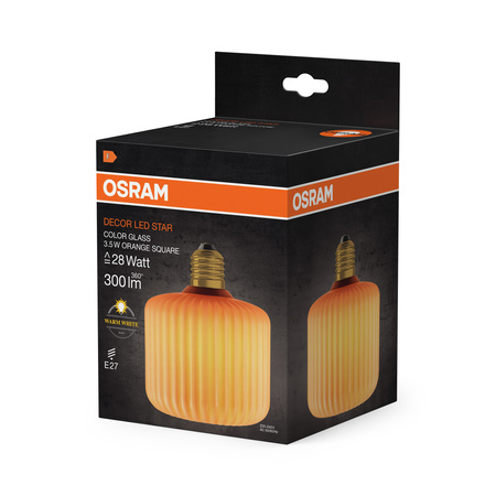 LED-Lampe E27 Quadratisch 3.5W 300lm 2700K Warm Dekorativ Orange Osram
