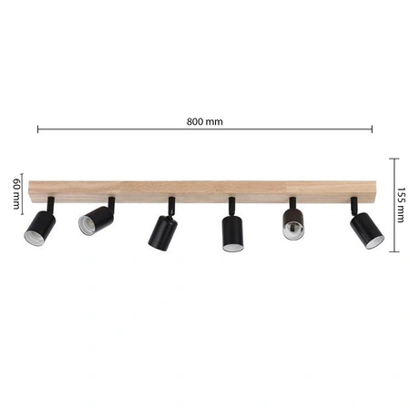 Spot Tuba Deckenleuchte Reflektor Halogen Leuchte 6x GU10 Moving Schwarz Braun Dabi Masterled