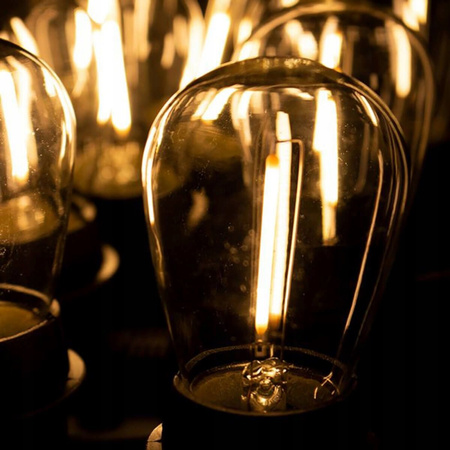 5x LED Filament Lampen E27, ST14 für Lichterketten 1W = 10W 100 lm 2700K warm Glühfaden LUMILED