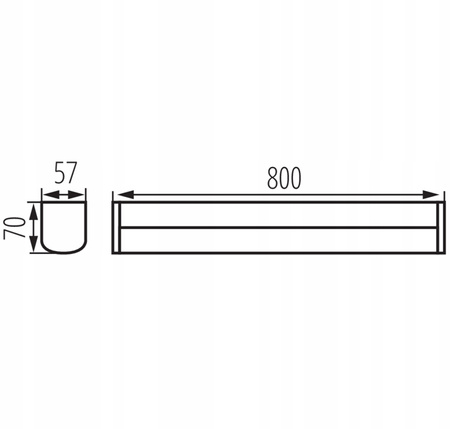 LED Wand- und Deckenleuchte Badezimmerleuchte mit Schalter 20W 4000K IP44 80cm Schwarz KANLUX