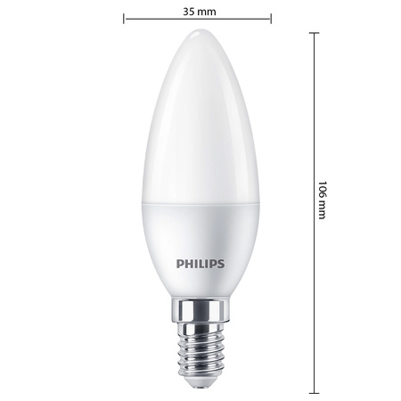 6x LED-Lampe E14 Kerze B35 4.9W = 40W 470lm 2700K Warm Essential Philips