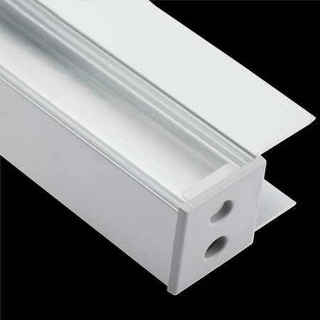 Aluminium-Anodierter Möbelprofil für LED-Streifen KM48 mit Klarglasabdeckung und Endkappen, 1m Silber LUMILED