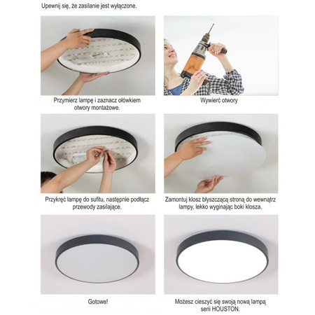 LED-Deckensegel 80W 4000K CRI>85 HOUSTON Weiß 80cm