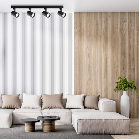 Wand- & Deckenstrahler 4x GU10 Schwarz LYNX Sanico Goldlux