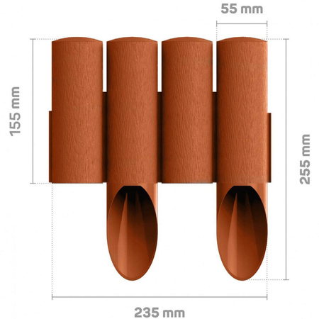 Garten Palisade Zaun Grenze Rasen Einfassung 4 STANDARD Backstein 2.3m Stark Frostsicher CELLFAST