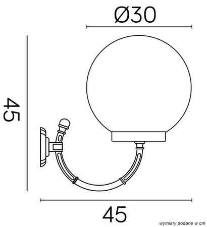 Außengarten-Fassadenleuchte LED-WANDLAMPE Klassische Kugeln K 3012/1/K 300 P E27 Su-Ma