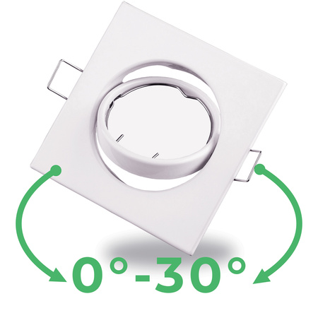 Einbaustrahler GU10, MR16 Einbauspot HALOGEN Quadrat beweglich Weiße Blech PICTOR LUMILED