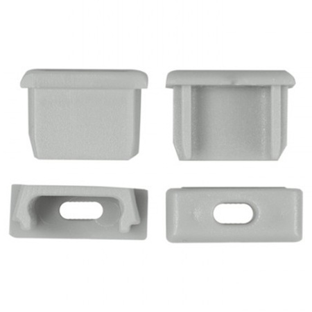 Aluminiumprofil für LED-Streifen eloxiert Einbau/Aufbau 2m mit opalem Lampenschirm und Ecolight-Endkappen