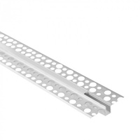 Aluminium-LED-Profil für Gipskartonplatten REGIPS Einbaubündig eloxiert 1m mit milchigem Diffusor für LED-Streifen + Kappen Ecolight GPW Serie
