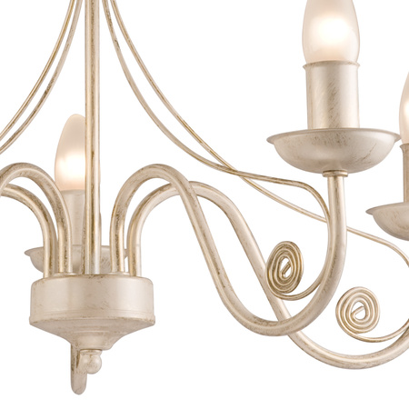 DONATO Hängelampe 5xE14 Kronleuchter Weiß Klassisch LM-5.29 Lamkur