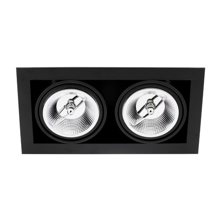 Unterputz-Halogen-Bewegliche Leuchte 2xGU10 ES111 Rechteckig Schwarz