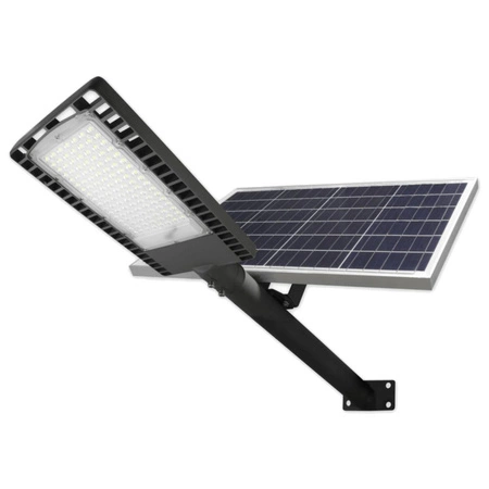 Straßenleuchte SOLAR LED Leuchte Grau 120W 6000K Kalt 9500lm IP65 SENSOR MIT PILOT + HANDHABER