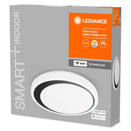 LED Deckenleuchte schwarz ORBIS Moon 32W 3300lm warm-kalt 48cm SMART+ WiFi LEDVANCE