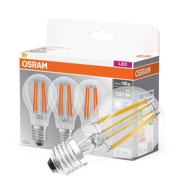 3x LED Lampen E27 A60 CL 11W = 100W 1521lm 4000K Neutral 300° Filament OSRAM BASE