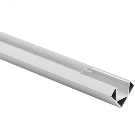 Aluminiumprofil für LED White Corner 2m mit transparentem Diffusor und Endkappen Ecolight