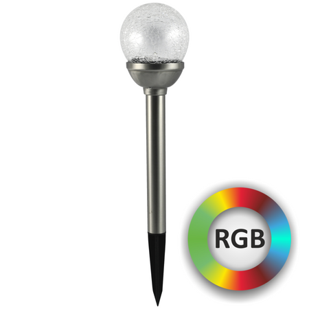 Garten LED Solarbetriebene Kugel Glas Inox 8 cm GOLDLUX (Polux)