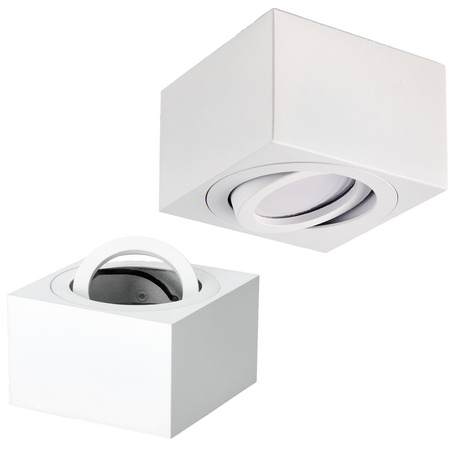 Aufputzleuchte HALOGEN SPOT 50 mm weiß quadratisch beweglich OH37S Kobi