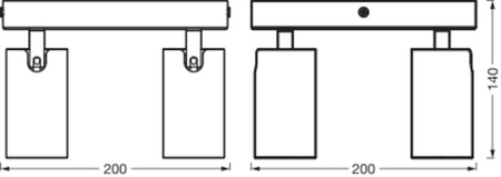 LED Quadratischer Reflektor 4-Punkt Dimmbar 13.6W GU10 Schwarz LEDVANCE Deckenleuchte